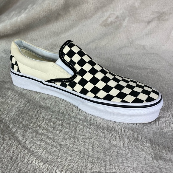 Vans Checkerboard Womens Sneaker Skate Shoes Size 7.5 Off White Black Canvas NEW - Picture 4 of 10